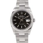 ロレックス デイトジャスト36 ランダムシリアル ルーレット 126200 ROLEX 腕時計 黒文字盤 【安心保証】