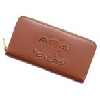 セリーヌ 長財布 キュイル トリオンフ ラージ ジップウォレット カーフレザー 10K543 CELINE 財布 ブラウン 【安心保証】