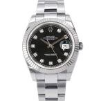 ロレックス デイトジャスト41 SS/K18WG 10PD ランダムシリアル ルーレット 126334G ROLEX 腕時計 黒文字盤 【安心保証】