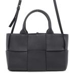 ボッテガヴェネタ トートバッグ アルコ ミニ イントレチャート カセット レザー 709337 BOTTEGA VENETA 2way 黒 【安心保証】