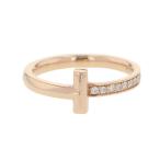ティファニー リング Tワン ナロー リング ダイヤモンド 0.08ct K18PG リングサイズ約11号 67795369 Tiffany&Co. 指輪 ジュエリー 【安心保証】