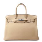エルメス バーキン35 トレンチ/シルバー金具 トゴ A刻印 HERMES Birkin ハンドバッグ 【安心保証】