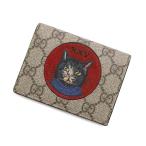 グッチ 二つ折り財布 ミスティックキャット GGスプリーム 499380 GUCCI 財布 レッド 【安心保証】