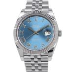 ロレックス デイトジャスト41 SS/K18WG 126334 ROLEX 腕時計 アズーロブルー文字盤 ローマン 【安心保証】
