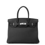 エルメス バーキン30 ブラック/シルバー金具 トゴ K刻印 HERMES Birkin ハンドバッグ 黒
