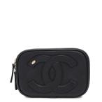 シャネル ボディバッグ ココマーク ラムスキン CHANEL ウエストバッグ 黒 【安心保証】