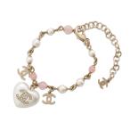 シャネル ブレスレット ココマーク ハート ラインストーン フェイクパ―ル メタル A21B AB7003 CHANEL アクセサリー 【安心保証】