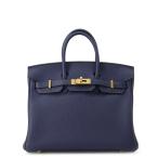 ショッピングバーキン エルメス バーキン25 ブルーアビス/ゴールド金具 トゴ K刻印 HERMES Birkin ハンドバッグ