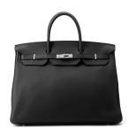 エルメス バーキン40 ブラック/シルバー金具 トゴ U刻印 HERMES Birkin ハンドバッグ 黒 【安心保証】