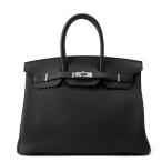 エルメス バーキン35 ブラック/シルバー金具 トゴ C刻印 HERMES Birkin ハンドバッグ 黒 【安心保証】