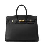 ショッピングバーキン エルメス バーキン35 ブラック/ゴールド金具 トゴ Z刻印 HERMES Birkin ハンドバッグ 黒 【安心保証】