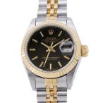 ロレックス デイトジャスト R番 SS/K18YG 69173 ROLEX 腕時計 黒文字盤 【安心保証】