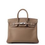 エルメス バーキン25 エトゥープ/シルバー金具 スイフト W刻印 HERMES Birkin ハンドバッグ 【安心保証】