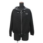  Louis Vuitton жакет stencil эффект монограмма с капюшоном . женский размер XS LOUIS VUITTON чёрный черный белый внешний [ безопасность гарантия ]