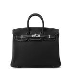 エルメス バーキン25 ブラック/ルージュカザック/マットシルバー金具 トゴ B刻印 HERMES Birkin ハンドバッグ SPO 黒