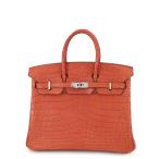 エルメス バーキン25 サンギーヌ/シルバー金具 ニロティカスマット □O刻印 HERMES Birkin ハンドバッグ 【安心保証】