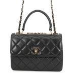 シャネル ハンドバッグ ココマーク マトラッセ トレンディCC ラムスキン A92236 CHANEL 2way チェーンショルダー 黒 【安心保証】