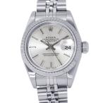 ロレックス デイトジャスト D番 SS/K18WG 79174 ROLEX 腕時計 シルバー文字盤 【安心保証】