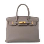 エルメス バーキン30 エタン/ゴールド金具 トゴ X刻印 HERMES Birkin ハンドバッグ 【安心保証】