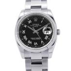 ロレックス オイスターパーペチュアルデイト V番 SS/K18WG コンビ 115234 腕時計 ウォッチ 黒文字盤 【安心保証】