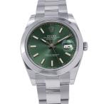 ロレックス デイトジャスト41 ランダムシリアル ルーレット 126300 ROLEX 腕時計 ミントグリーン文字盤 【安心保証】