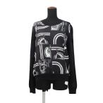  Hermes вязаный tsu il re-n нет ..fines шелк женский размер 40 HERMES tops чёрный [ безопасность гарантия ]