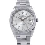 ロレックス デイトジャスト41 SS/K18WG ランダムシリアル ルーレット 126334 ROLEX 腕時計 シルバー文字盤 【安心保証】