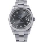 ロレックス デイトジャスト2 ランダムシリアル ルーレット 116334 ROLEX 腕時計 グレー文字盤 10PD 【安心保証】