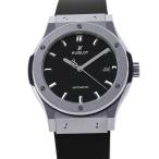 ウブロ クラシック フュージョン チタニウム ブラックシャイニー 542.NX.1270.RX HUBLOT 腕時計 黒文字盤 【安心保証】