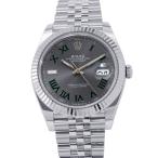 ロレックス デイトジャスト41 SS/K18WG ランダムシリアル ルーレット 126334 ROLEX 腕時計 スレート文字盤 【安心保証】