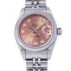 ロレックス デイトジャスト SS/K18WGホワイトゴールド 10Pダイヤ U番 69174G ROLEX  腕時計 ピンク文字盤 【安心保証】