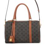  Celine сумка "Boston bag" Trio mfPVC машина f кожа 190372 CELINE 2way Brown [ безопасность гарантия ]
