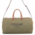  Celine сумка "Boston bag" Logo парусина / кожа CELINE 2way плечо [ безопасность гарантия ]