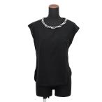  Chanel футболка French рукав твид отделка хлопок женский размер 38 CHANEL tops чёрный [ безопасность гарантия ]