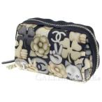 シャネル ポーチ ココマーク A82449 CHANEL コスメポーチ ナイロン ネコプリント 猫柄 キルティング 2016秋冬
