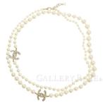 シャネル ネックレス フェイクパール ココマーク ラインストーン A86493 CHANEL ロングネックレス パール