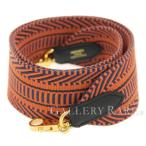 エルメス ショルダーストラップ バンドリエール カヴァル オレンジ×ネイビー×ゴールド金具 キャンバス×レザー HERMES