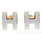 エルメス ピアス ポップアッシュ ホワイト×ピンクゴールド金具 POP H Hモチーフ HERMES アクセサリー