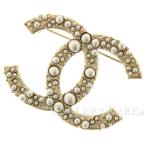 シャネル ブローチ ココマーク パール CC A16V CHANEL アクセサリー マットゴールド