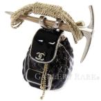 シャネル ブローチ リュック マトラッセ ココマーク CC A15A CHANEL アクセサリー 黒 ロープ バックパック