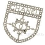 シャネル ブローチ ラインストーン エンブレム ロゴ B15B CHANEL アクセサリー ピンブローチ