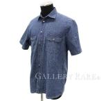  Louis Vuitton рубашка с коротким рукавом голубой мир рисунок Sakura Denim мужской размер L LOUIS VUITTON одежда 