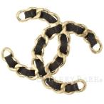 シャネル ブローチ ココマーク CHANEL チェーン マットゴールド ブラック アクセサリー B18V