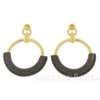 エルメス ループピアス 黒 ヴォースイフト ゴールド金具 アクセサリー イヤリング フープ
