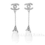 シャネル ピアス ティアドロップ チェーン A45414 A18 CHANEL アクセサリー ココマーク ラインストーン