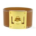 エルメス ブレスレット ケリードッグ フォーブ×ゴールド金具 ヴォーバレニア Q刻印 HERMES Kelly Dog バングル