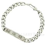 グッチ ブレスレット ゴーストライン スカル プレート シルバー925 サイズ18 455321 GUCCI チェーンブレスレット 喜平ブレスレット