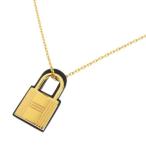 エルメス ネックレス オーケリー ペンダント ブラック×ゴールド金具 ヴォースイフト×パラディウム