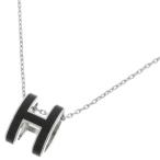 エルメス ネックレス ポップアッシュ ブラック×シルバー金具 Hモチーフ HERMES Pop H ペンダント