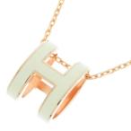 エルメス ネックレス ポップアッシュ ホワイト/ピンクゴールド金具 HERMES Pop H アクセサリー ポップH 白